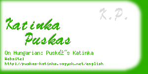 katinka puskas business card
